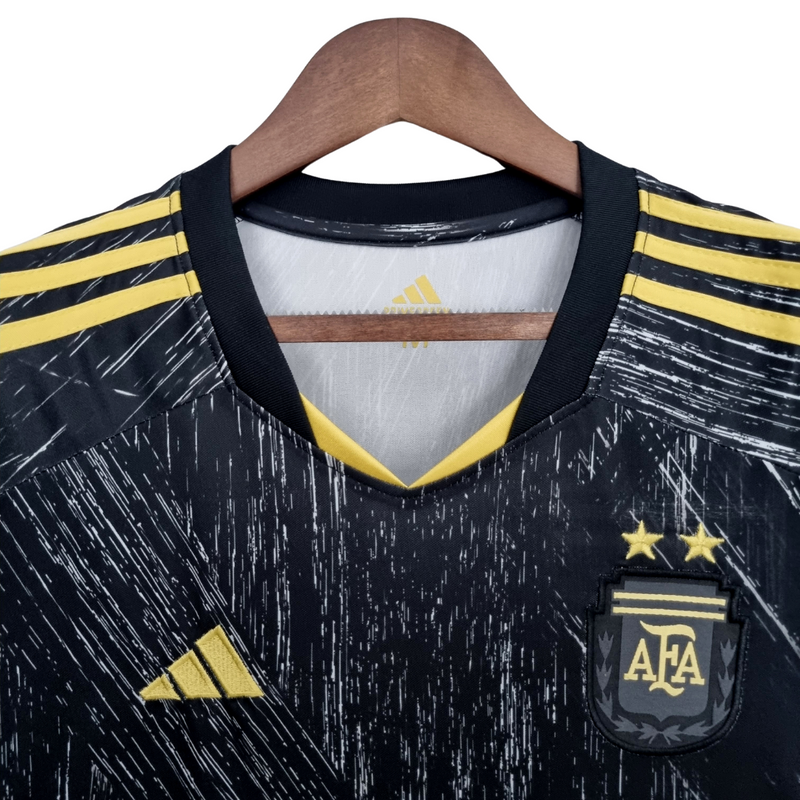 Camisa Argentina Versão Torcedor Preta - Edição Comemorativa 2022/23