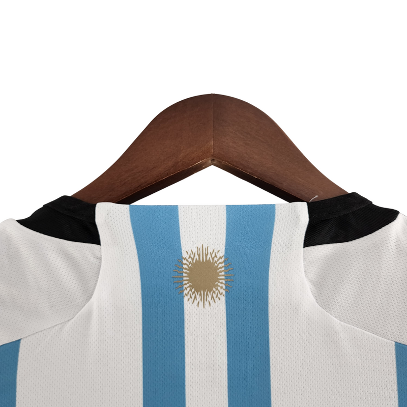 Camisa Argentina Tri Campeã Mundial - Versão Torcedor