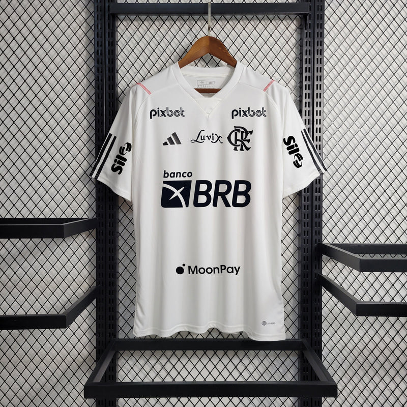 Camisa Flamengo Treino branca  23/24 - Full patrocínios